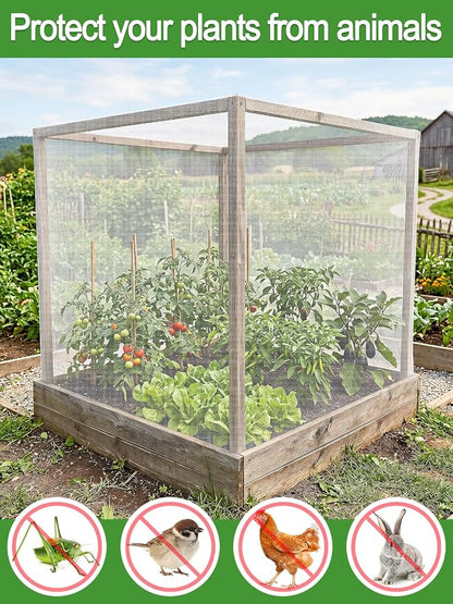 ANPHSIN Strong PP Nanocomposite Mosquito Net Garden Netting - 10 x 20ft Bird Insect Pest Mesh Barrier Screen for Patio, Balcony, Porch, Outdoor Raised Beds Protection (White)