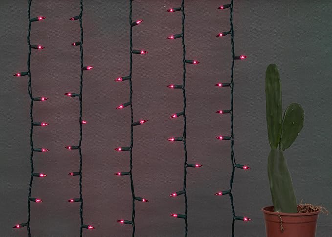 Brite Star 100 Count Mini String Christmas Lights, Red - 22 feet Indoor/Outdoor Christmas Tree Lights with Green Wire (Pack of 4)