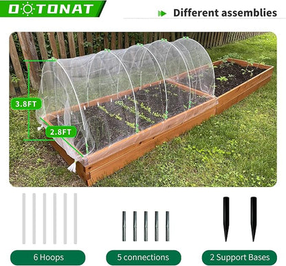 8FT Garden Hoops Grow Tunnel Kit - Rust-Free Fiberglass Frame for Raised Beds, 36pcs - DIY Plant Support for Garden Netting, Vegetable Garden Hoops Kit, Row Covers, and Greenhouse Protection