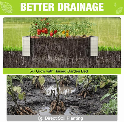 WORKPRO 7.5x4x2ft Outdoor Galvanized Raised Garden Bed, Rust-Resistant Planter Raised Beds for Vegetable, Flowers, Herbs, White