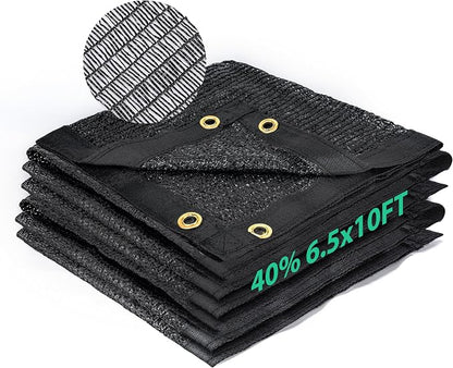Kesfitt 40% Shade Cloth 6.5x10 ft, Breathable HDPE Mesh Sun Shade Tarp for Garden & Greenhouse, UV Resistant Outdoor Shade Fabric with Copper Grommets for Plants, Patio, Yard