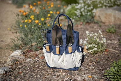 Picnic TIME Star Wars Mandalorian Grogu Garden Bag with Tool Set, Garden Tool Organizer Bag, Gardening Tools Gifts for Women and Men, (Navy Blue with Beige Accents)
