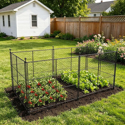6 Panels Chicken Wire Plant Protectors, 14.26ft(L) x 24in(H) Plant Protectors from Animals, Raised Garden Bed Fencing, Garden Protection Bunny Barricades from Chicken Squirrels for Vegetables