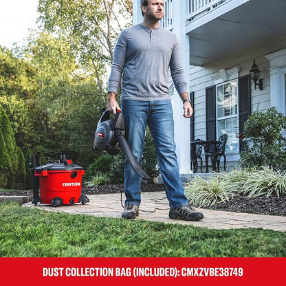 CRAFTSMAN CMXEVBE17607 16 Gal. 6.5 Peak HP Wet Dry Vac with Detach Blower | Portable Shop Vacuum Wet and Dry with Filter, Dust Bag, Hose and Attachments for Garage, Outdoor Cleaning