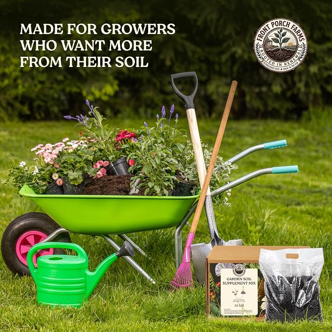 Garden Soil Supplement Mix, Potting Soil Outdoor Plants, Infused with Worm Castings & Vital Blend Activated Charcoal, All-Purpose Potting Soil for Vegetables and Plants, 10 lb Box