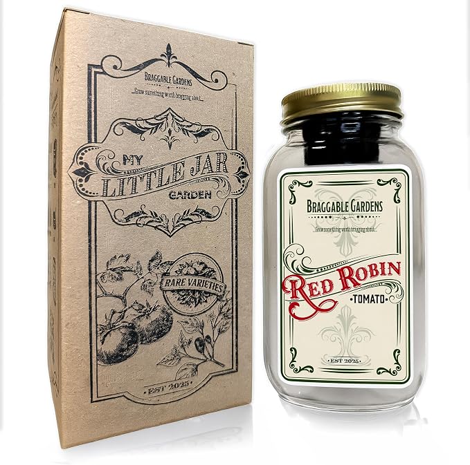 Red Robin Cherry Tomato Indoor Garden Kit – Mason Jar Hydroponic Tomato Grow Kit – Windowsill Countertop Tomato Planter – Grow Tomatoes Indoors