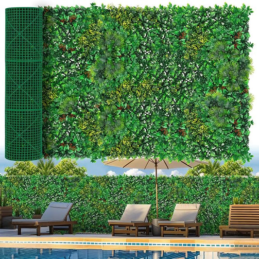 Grooy Artificial Boxwood Roll Panels, Grass Wall Panels Privacy Hedge Fence Screen for Outdoor Indoor Wedding Décor, 60"x120"(50 SQFT)