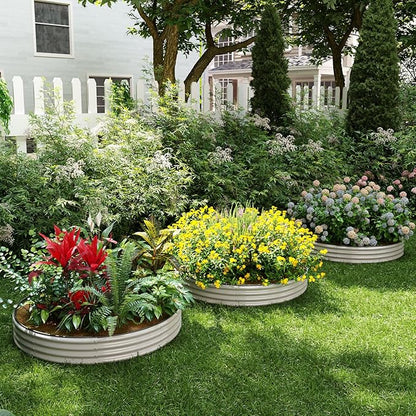 ZFHgarden Galvanized Metal Planter Raised Garden Bed Kit for Gardening Outdoor Garden Box Raised Flower Bed 2PC Gray 4X2X1FT
