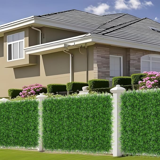 Grooy 60"x180"(75 SQFT) Artificial Hedge Grass Wall Roll Panels, Green Wall Panels, Plant Wall, Greenery Wall Backdrop, UV Protected Privacy Fence Screen for Outdoor Indoor Wedding Décor