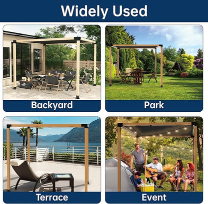 Pergola Bracket Kit 4x4, 4pcs 3-Way Right Angle Corner Bracket and 4pcs Base, Heavy Duty Corner Bracket DIY Shed Kit, for Gazebo, Pergolas, Wood Stand Sheds, Metal Gazebo Kits, with Screws