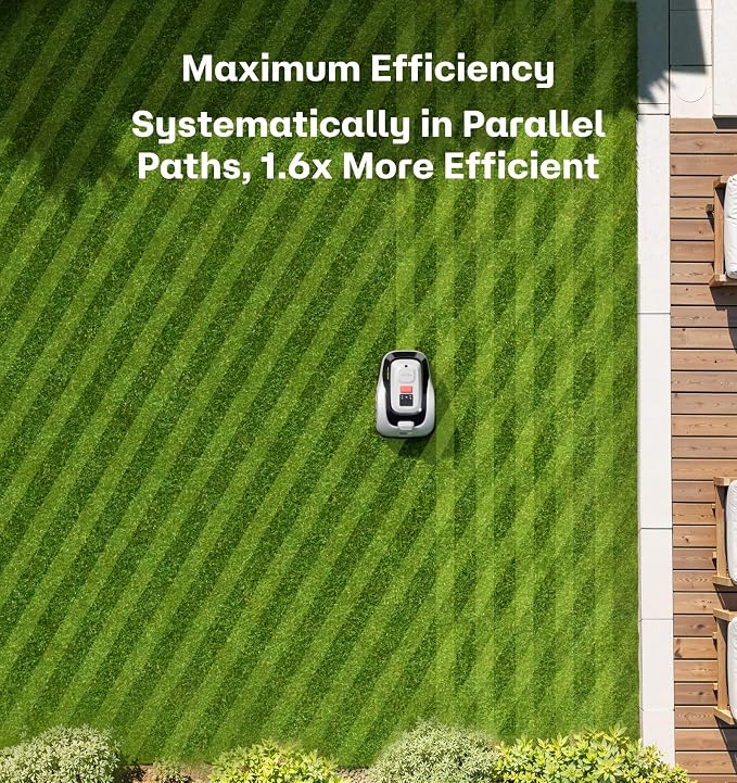 Raccoon 2 SE Robot Lawn Mower with Replaceable Front Wheels, Auto Mapping Robotic Lawnmower for 0.15 Acre with APP Control, Vision Navigation, 20°Slope, Ideal Robot Mower for Small Lawns