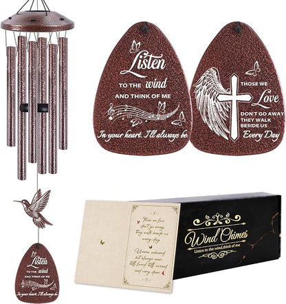 Memorial Wind Chime for Outside: Sympathy Bereavement Gift for Loss of Loved One of Mother Father Husband Wife Friend, Condolence Remembrance Keepsake