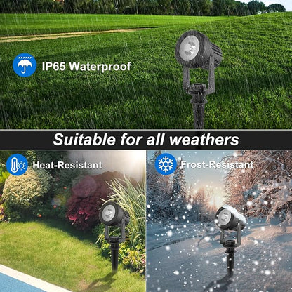 Solar Spot Lights Outdoor, Landscape Spotlights IP65 Waterproof 9.8ft Cable, Dusk to Dawn Solar Uplights for Trees Garden Yard Driveway Porch Walkway Pool (6-in-1, 6000K Cool White)