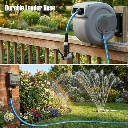 SheeChung Short Garden Hose 2FT x 5/8",Leader Hose for Hose Reel Faucet,Short Water Hose Heavy Duty,Flexible RV Rubber Hose with Female to Female Fittings,Hose Extension,3/4"Brass Fittings