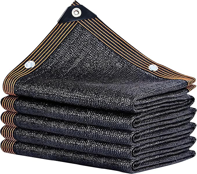 winemana 50% Black Shade Cloth, 6.6 x 16 FT Durable Mesh Tarp with Grommets, Garden Sunblock Shade Cloth Shading Antifreezing for Plants Cover, Greenhouse, Barns Kennel, Patio, Tomatoes