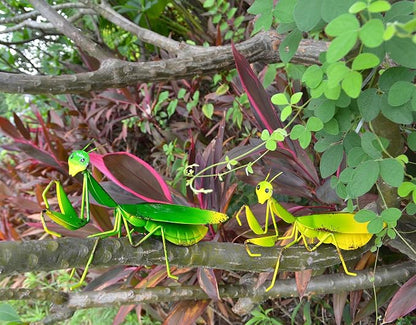 Metal Mantis Garden Yard Art Decor, Set of 2 | Mantis Outdoor Wall Decor for Garden,Patio,Tree,Fence,Lawn Ornaments