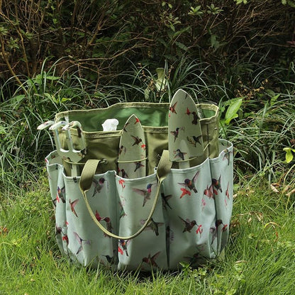 Garden Tool Set with Hummingbird Print, Heavy Duty Gardening Hand Tools with Garden Tool Bag,Gardening Gifts for Women&Men,Green