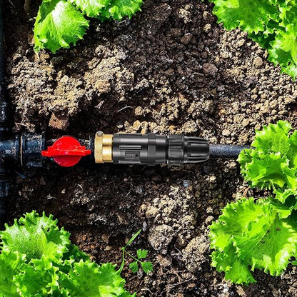Feekoon 4 Set 25 Psi Drip Irrigation Faucet Adapter Kit 1/2'' Irrigation Tubing to 3/4'' Faucet Water Pressure Regulator Backflow Preventer with Filter, Drip System Parts