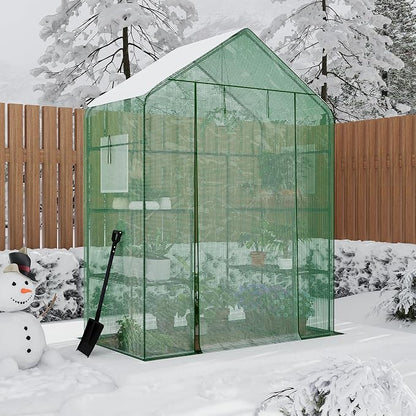 Portable Greenhouse, 57 x 57 x 76'' Greenhouses for Outdoors, Durable Small Green House Kit, Thicken PE Cover, Walk in Green Houses for Indoor Backyard Outside