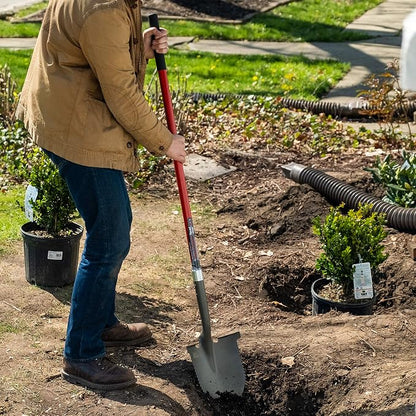 Root Slayer 23211 XL Round Point Digging Shovel for Gardening, Red