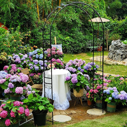 Metal Garden Arbor Wedding Arch 95.3" H x 45" W, Heavy Duty Rustproof Iron Pergola Trellis for Climbing Plants Outdoor Garden Patio Pathway Lawn Ceremony Party Decoration