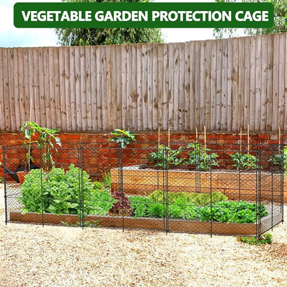 8 Panels Chicken Wire Plant Protectors, 19ft(L) x 24in(H) Plant Protectors from Animals, Raised Garden Bed Fencing, Garden Protection Bunny Barricades from Chicken Squirrels for Vegetables