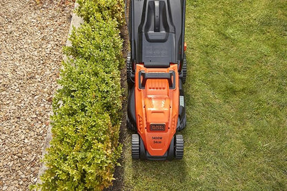 BLACK+DECKER BEMW461BH-QS 1400W Electric Lawnmower 34cm 6 Adjustable Heights 20, 30, 40, 50, 60 and 70mm Ideal for 300 to 400 m²