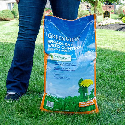GreenView Weed and Feed 39 lb. Bag, Covers 15,000 sq. ft. | Kills 250 Plus Weeds - 27-0-4 NPK formula - Provides 8 weeks of feeding