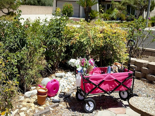 Mac Sports Collapsible Folding Outdoor Utility Wagon, Pink