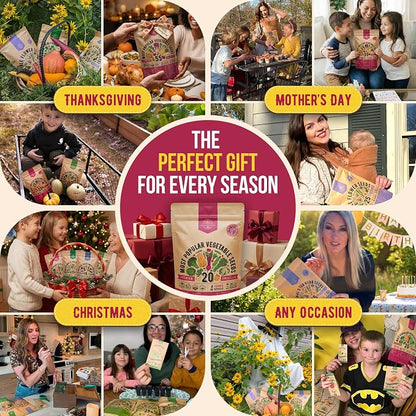 20 Vegetable Seeds Variety Pack - 12,465+ Non-GMO Heirloom Seeds for Planting Vegetables and Fruits in Individual Seed Packets, Home Garden Seed for Hydroponic, Indoor and Outdoors Gardening