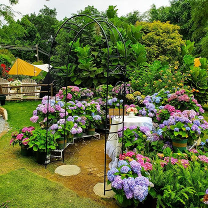 Metal Garden Arbor Wedding Arch 95.3" H x 45" W, Heavy Duty Rustproof Iron Pergola Trellis for Climbing Plants Outdoor Garden Patio Pathway Lawn Ceremony Party Decoration