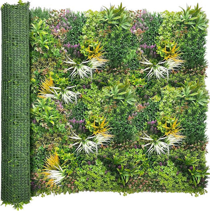 ODTORY Artificial Greenery Grass Wall Panels: 6FT x 12FT(72 SQFT) | UV-Anti, Faux Ivy Privacy Fence Screen, Boxwood Backdrop, Vine Leaf Hedges Roll, Patio/Balcony/Garden/Backyard, Green Decor