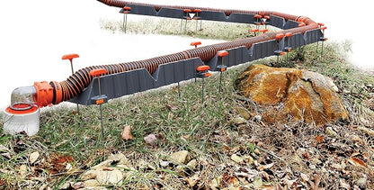 Camco Rhino RV Sewer Hose Support Kit - Up to 10” of Lift - Features Nesting Design for Easy RV Storage - Includes (6) 30” Section w/4 Stakes Each - Supports Up to 20-Feet of RV Sewer Hose (43071)