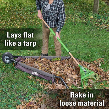 AMES Folding Wheelbarrow Lawn Yard Cart, Lightweight, Heavy Duty, Single Tire, for Leaves, Mulch, Garden Supplies