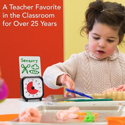 Time Timer 3 inch Visual Timer — 60 Minute Kids Desk Countdown Clock with Dry Erase Activity Card and Desktop App Access — for Kids Classroom, Homeschool Study Tool, Task Reminder, Home and Kitchen