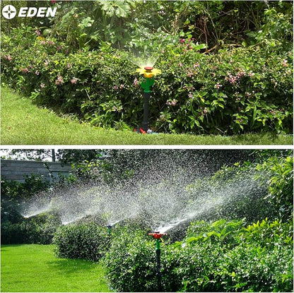 Eden 97065 Daisy Above-Ground 50 Ft Garden Hose and Sprinkler System, DIY Plant Watering Set