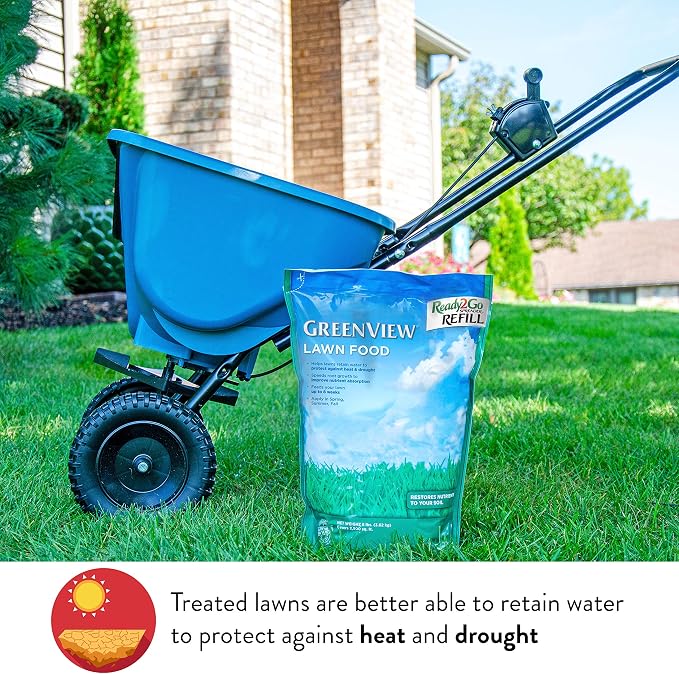 GreenView Lawn Food 48 lb. Bag, Covers 15,000 sq. ft. | 22-0-4 NPK formula - Restores soil nutrients - 8 weeks continuous feeding