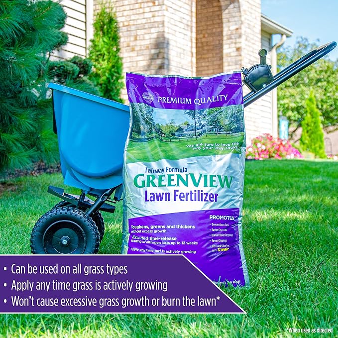 GreenView Fairway Formula Lawn Fertilizer 16.5 lb. Bag, Covers 5000 sq. ft. | 30-0-12 NPK formula - Slow release nitrogen fertilizer - 12 weeks of feeding