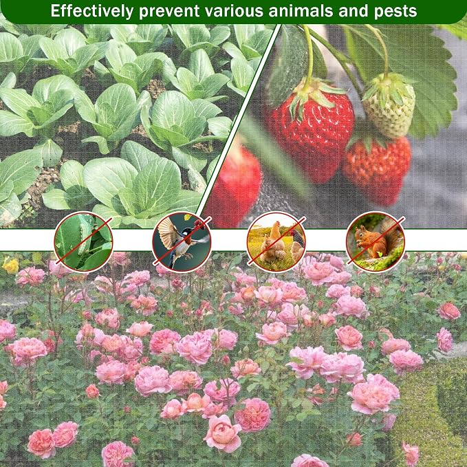 Garden Netting Cover for Raised Bed with Garden Frame Hoop 4X2FT | Mesh Bird Netting, Raised Bed Cover, Drawstring and Frame, Protecting Vegetables Fruits Flowers, Patio, Greenhouse, Orchard