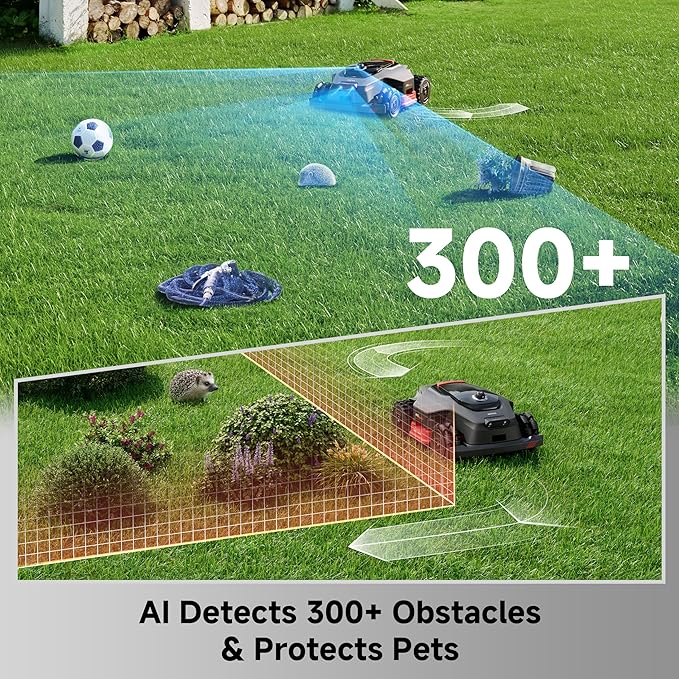 MOVA LiDAX Ultra 2000 AWD Robot Lawn Mower Wire Free RTK Free for up to 0.5 Acre*Dual Maps, 360° 3D LiDAR & AI Dual Vision Mapping, Robotic Mower with 4G, for 80% Slopes, Cutting Height 1.2”–3.9“