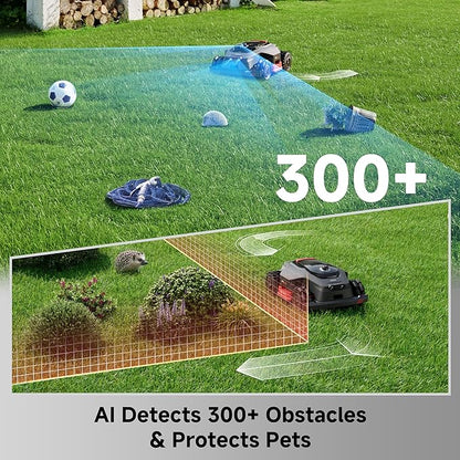 MOVA LiDAX Ultra 2000 AWD Robot Lawn Mower Wire Free RTK Free for up to 0.5 Acre*Dual Maps, 360° 3D LiDAR & AI Dual Vision Mapping, Robotic Mower with 4G, for 80% Slopes, Cutting Height 1.2”–3.9“