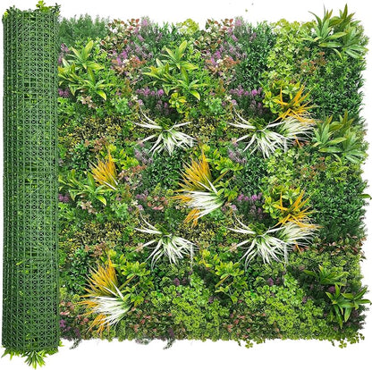 ODTORY Artificial Greenery Grass Wall Panels: 60'' x 120''(50 SQFT) | UV-Anti, Faux Ivy Privacy Fence Screen, Boxwood Backdrop, Vine Leaf Hedges Roll, Patio/Balcony/Garden/Backyard, Green Decor