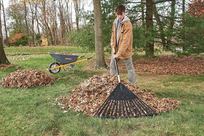 True Temper 20212011 Clog Free Leaf Rake with Hardwood/Steel Handle, 30 in. for Leaves, Grass, Clippings, Twigs, Pine Needles, Acorns, Debris,Black