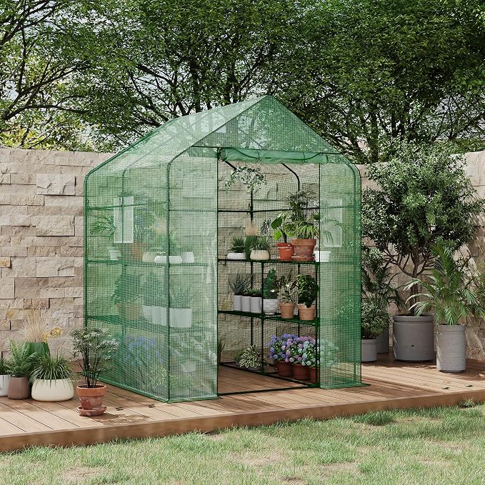 Portable Greenhouse, 57 x 57 x 76'' Greenhouses for Outdoors, Durable Small Green House Kit, Thicken PE Cover, Walk in Green Houses for Indoor Backyard Outside