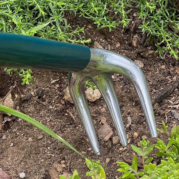 Kings County Tools Combo Garden Hand Tool | Combination Trowel & Rake | Trake Measures 17” | Use for Weeding, Planting and Transporting | Polished Cast-Aluminum
