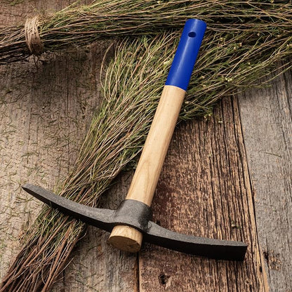 16” Hand Pick Axe - Forged Steel Pickaxe for Digging, Loosening Soil, or Weeding Tool - Dual Headed Adze Garden Hoe and Pick Mattock Digging Tool with Wood Handle by Kings County Tools
