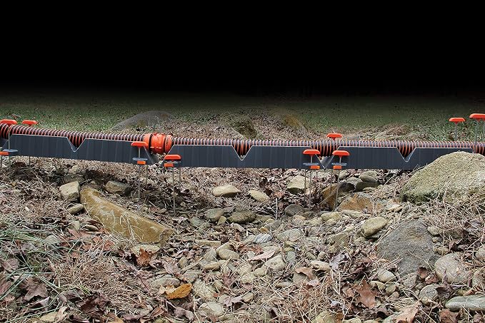 Camco Rhino RV Sewer Hose Support Kit - Up to 10” of Lift - Features Nesting Design for Easy RV Storage - Includes (6) 30” Section w/4 Stakes Each - Supports Up to 20-Feet of RV Sewer Hose (43071)