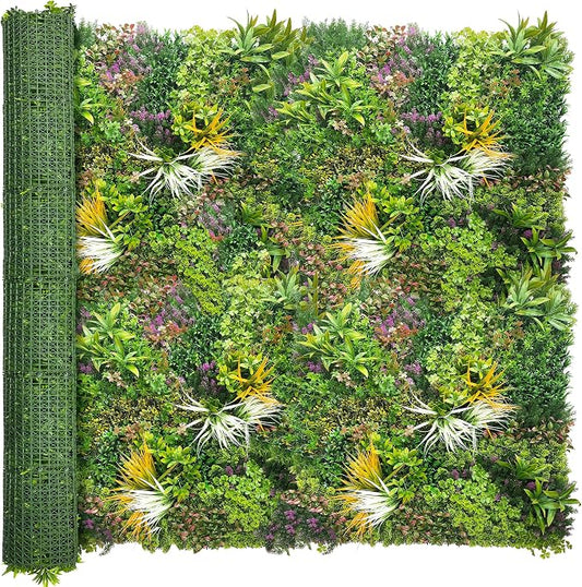 ODTORY Artificial Greenery Grass Wall Panels: 80" x 120"(67 SQFT) | UV-Anti, Faux Ivy Privacy Fence Screen, Boxwood Backdrop, Vine Leaf Hedges Roll, Patio/Balcony/Garden/Backyard, Green Decor