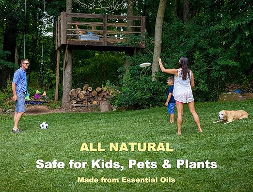 Concentrated Mosquito & Tick Yard Spray, Plant-Based, 64oz | Kills & Repels Harmful Bugs - Safe for Kids Pets Plants