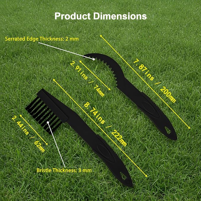 Robot Mower Blade Cleaning Tools Compatible with Mammotion Luba & Yuka Series – Hook & Brush Kit for Removing Grass Buildup Under Blades and Maintaining Cutting Performance (Black)
